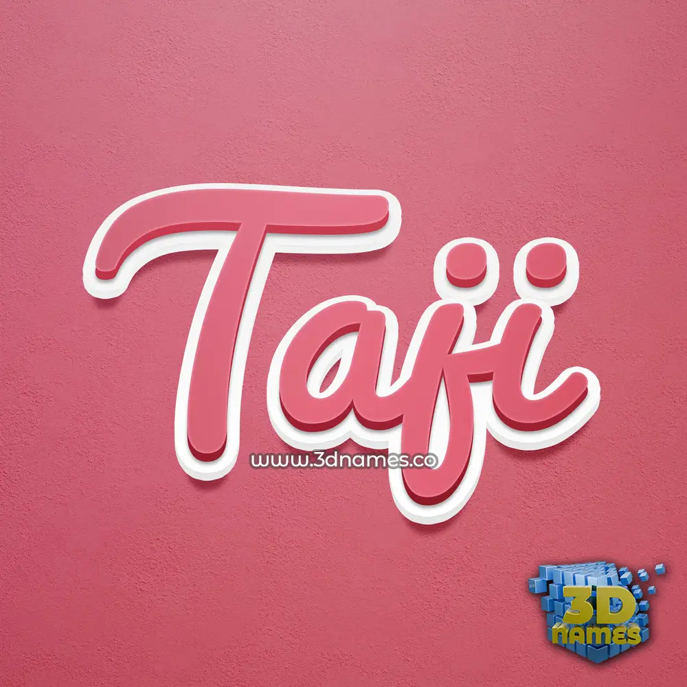 taji in Red Scribble style - 3D name wallpaper