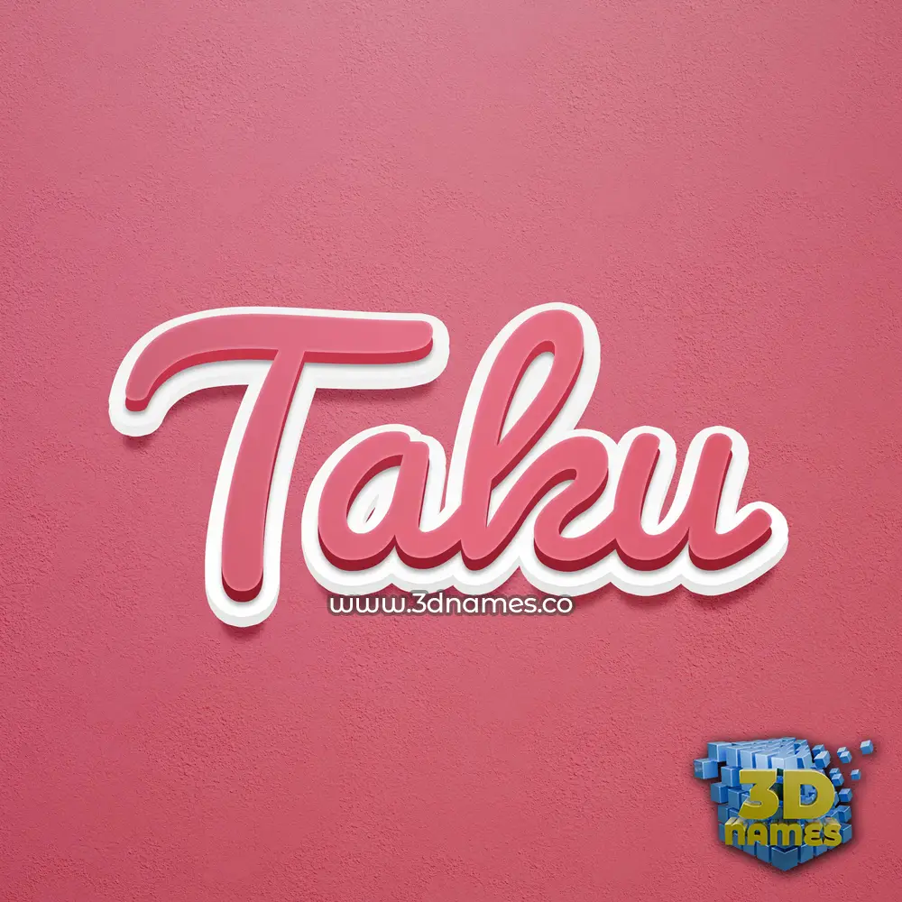 taku in Red Scribble style - 3D name wallpaper