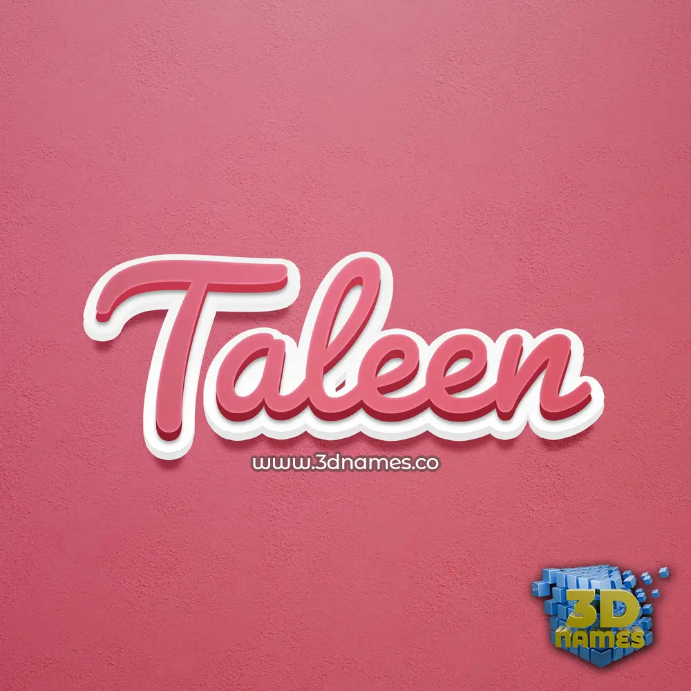 taleen in Red Scribble style - 3D name wallpaper
