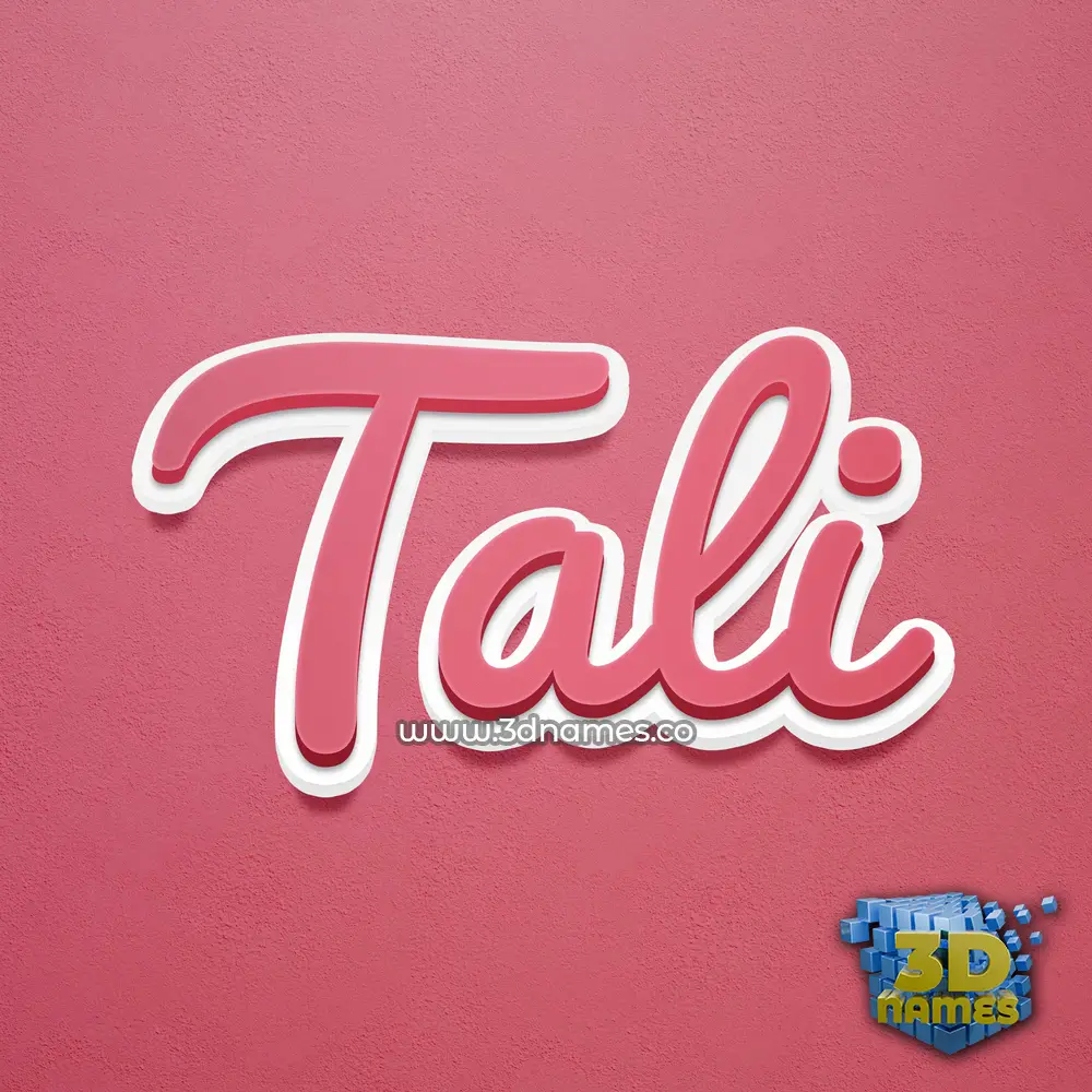 tali in Red Scribble style - 3D name wallpaper