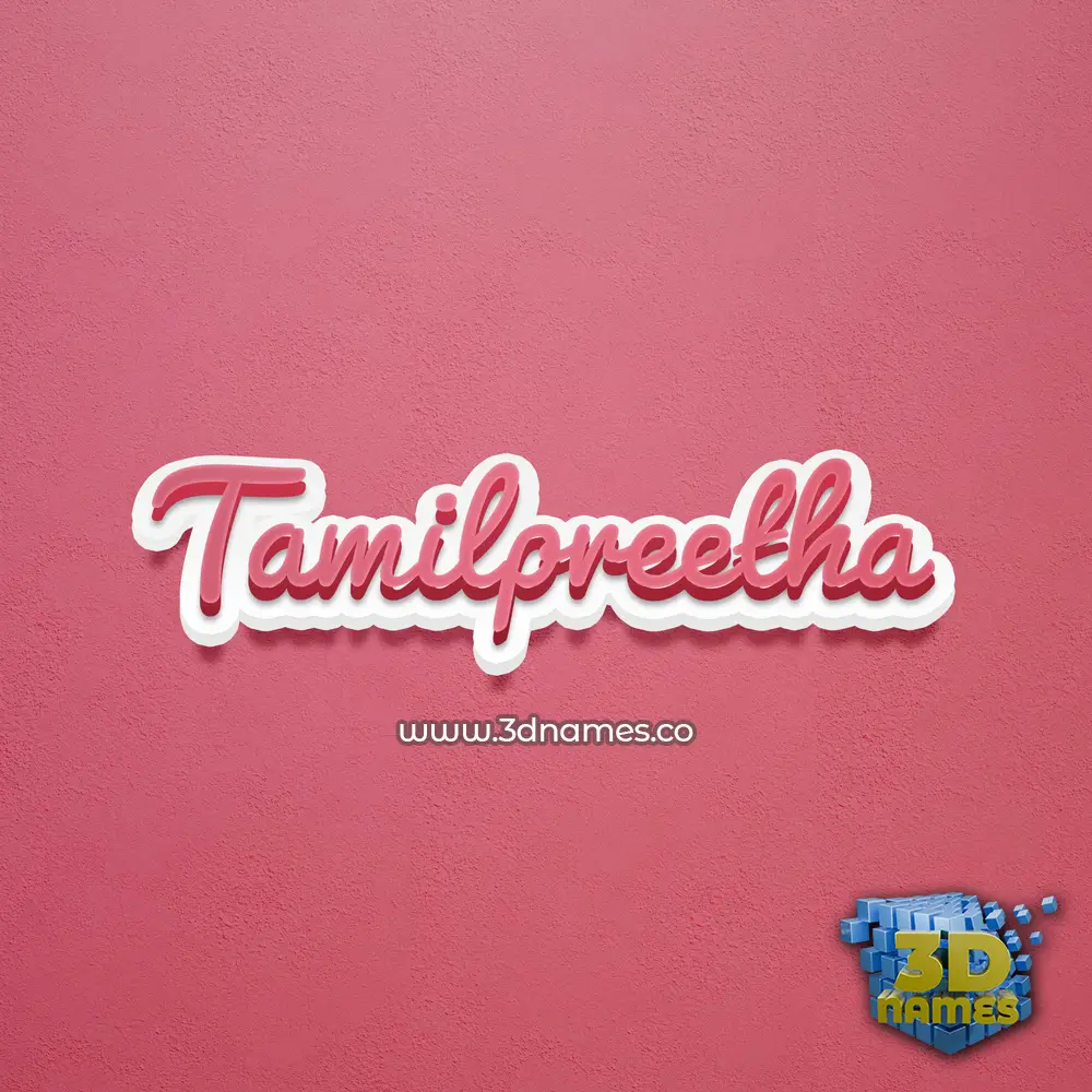 tamilpreetha in Red Scribble style - 3D name wallpaper