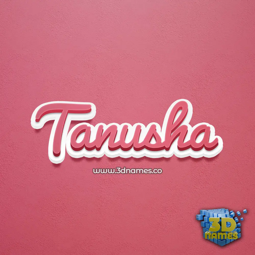 tanusha in Red Scribble style - 3D name wallpaper