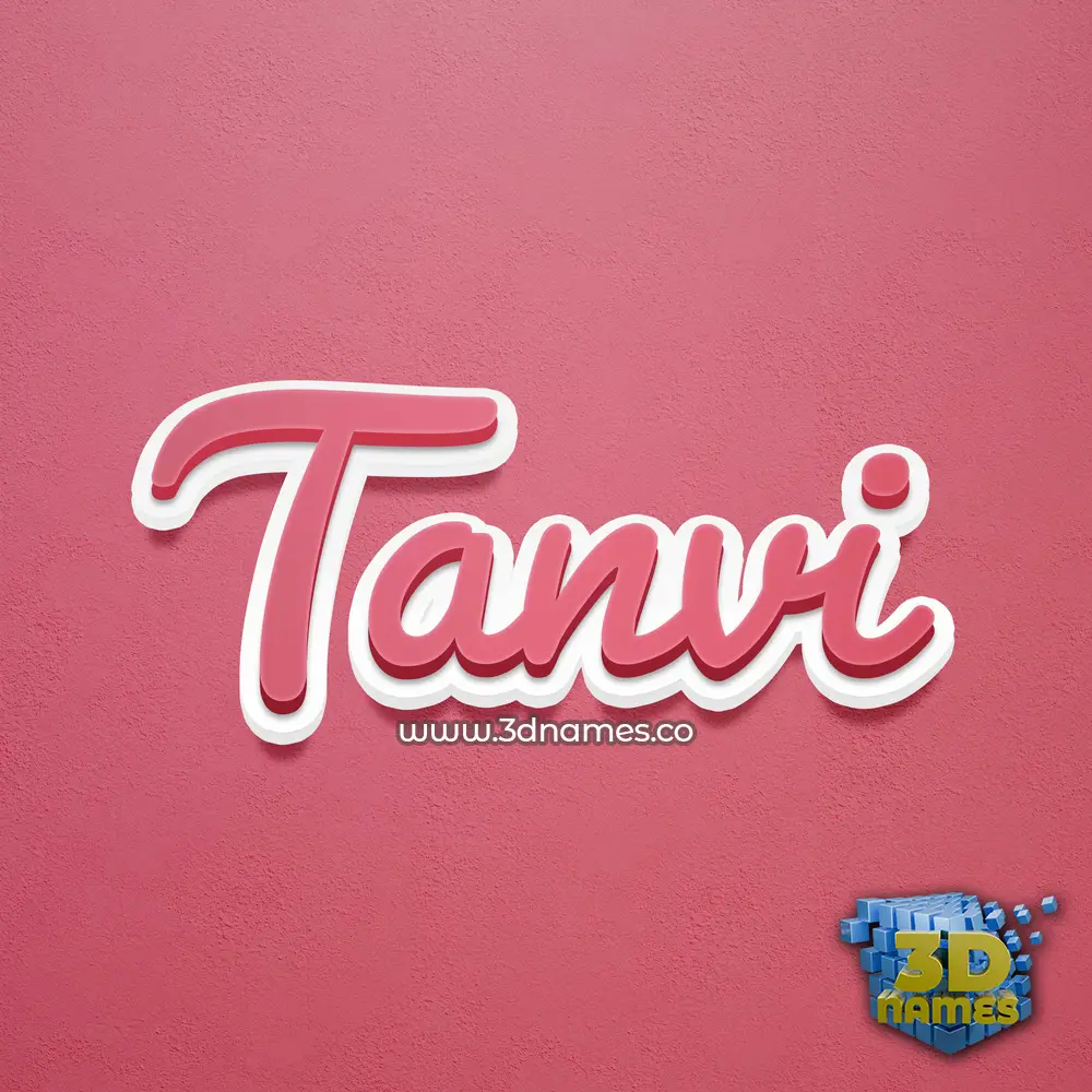 tanvi in Red Scribble style - 3D name wallpaper