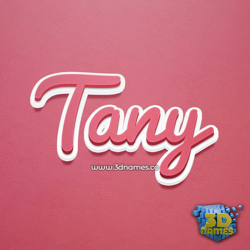 tany in Red Scribble style - 3D name wallpaper