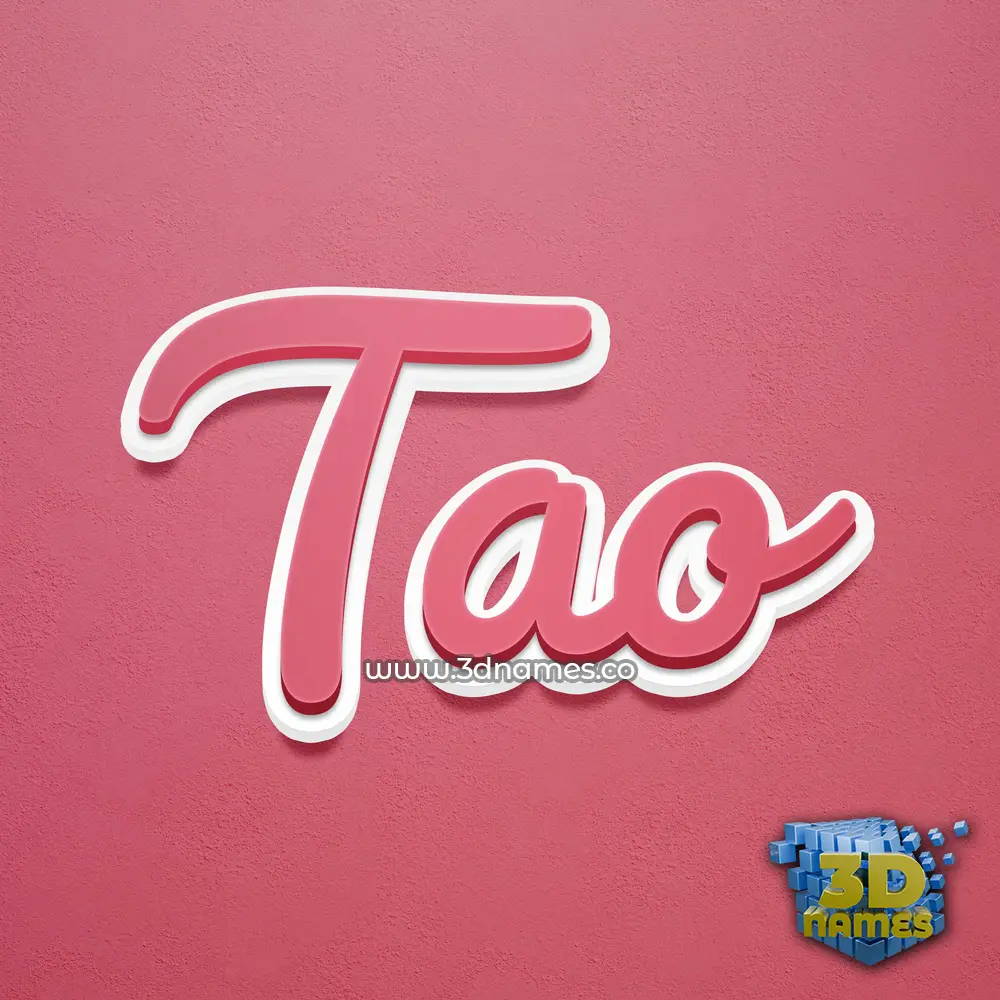 tao in Red Scribble style - 3D name wallpaper
