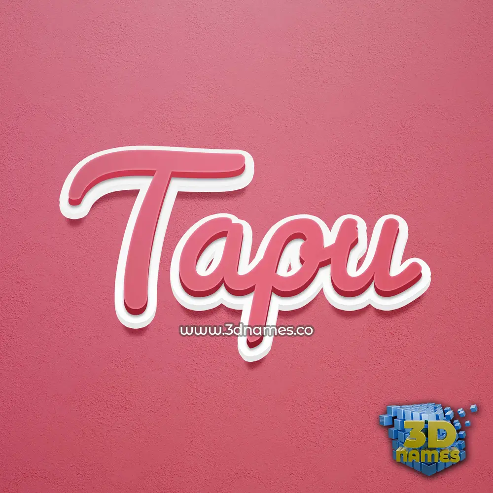 tapu in Red Scribble style - 3D name wallpaper