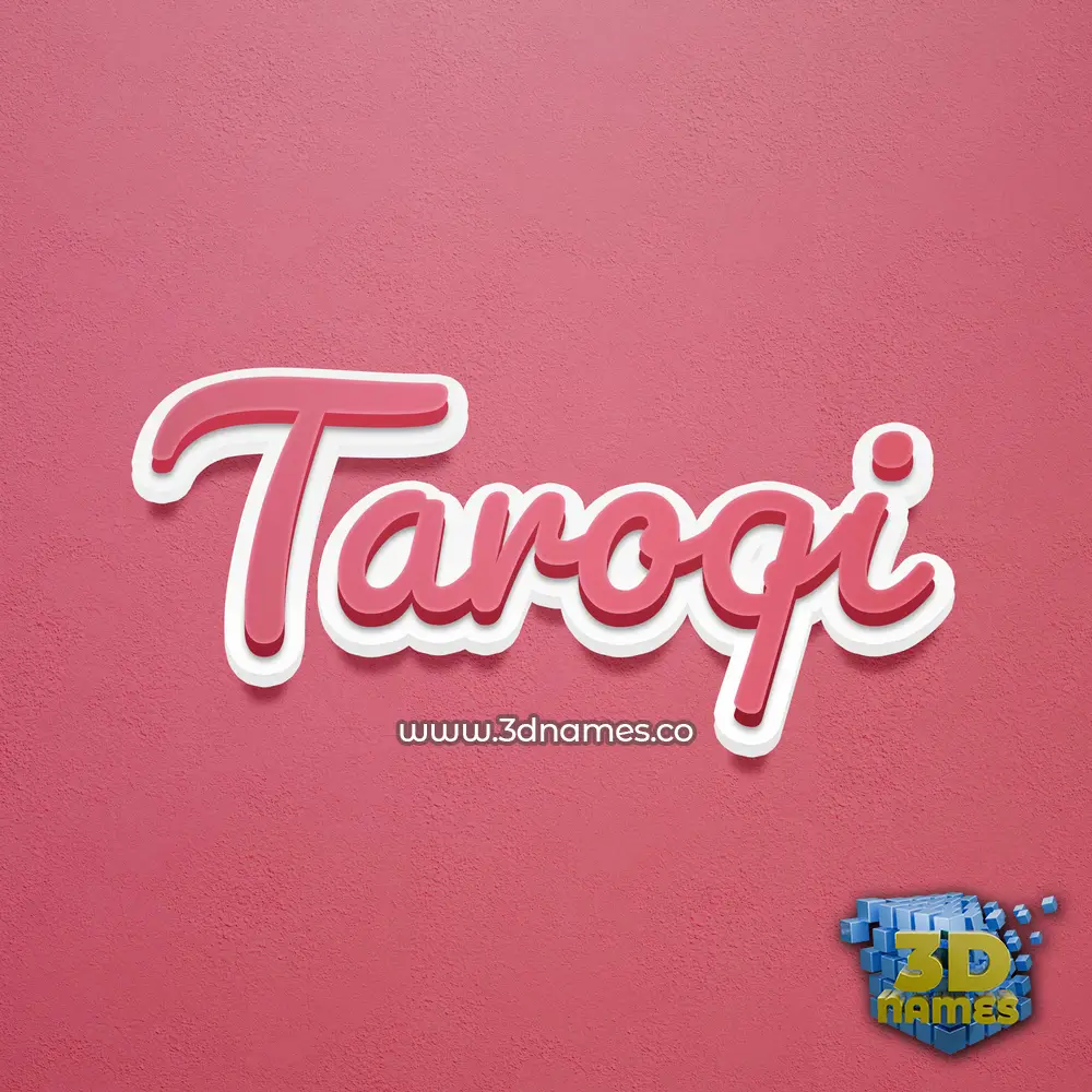 taroqi in Red Scribble style - 3D name wallpaper