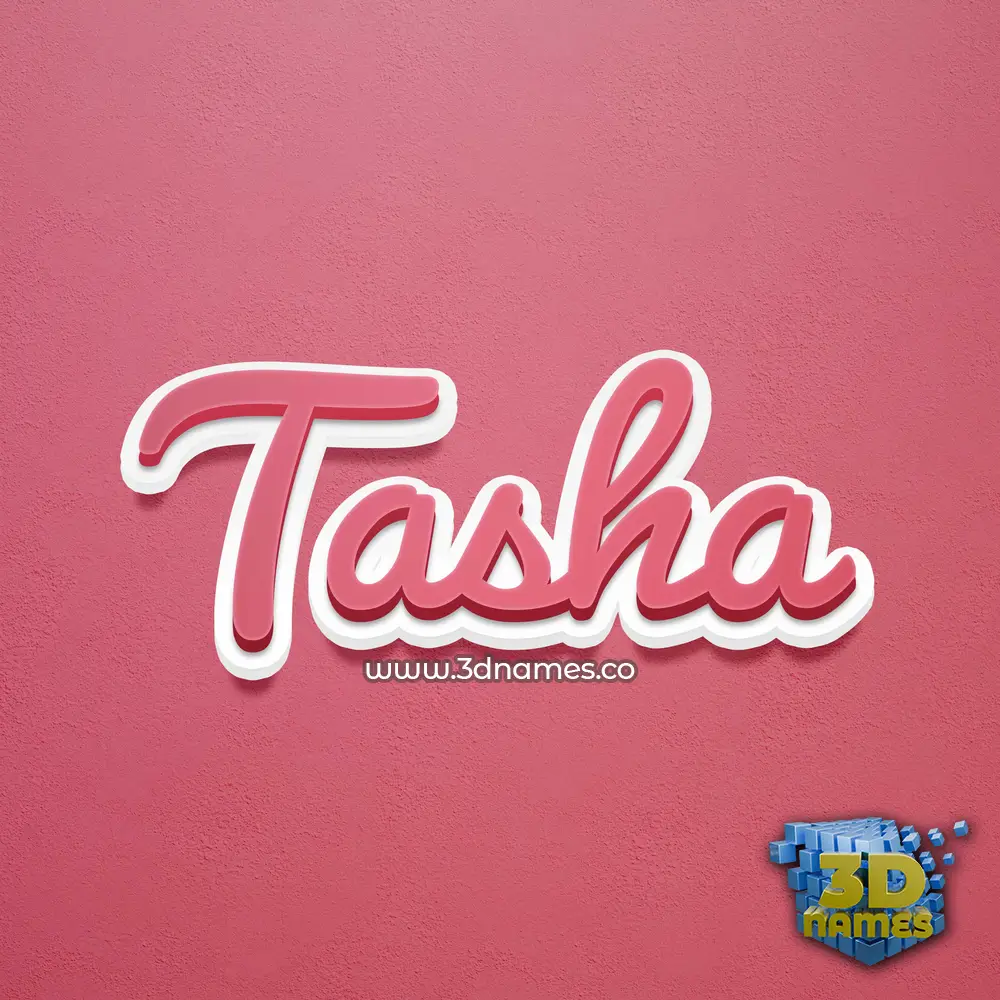tasha in Red Scribble style - 3D name wallpaper