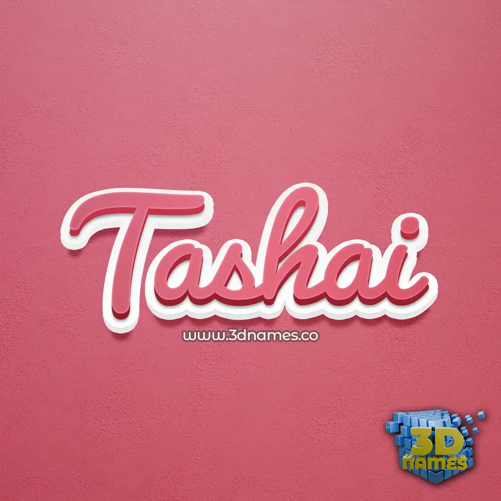 tashai in Red Scribble style - 3D name wallpaper