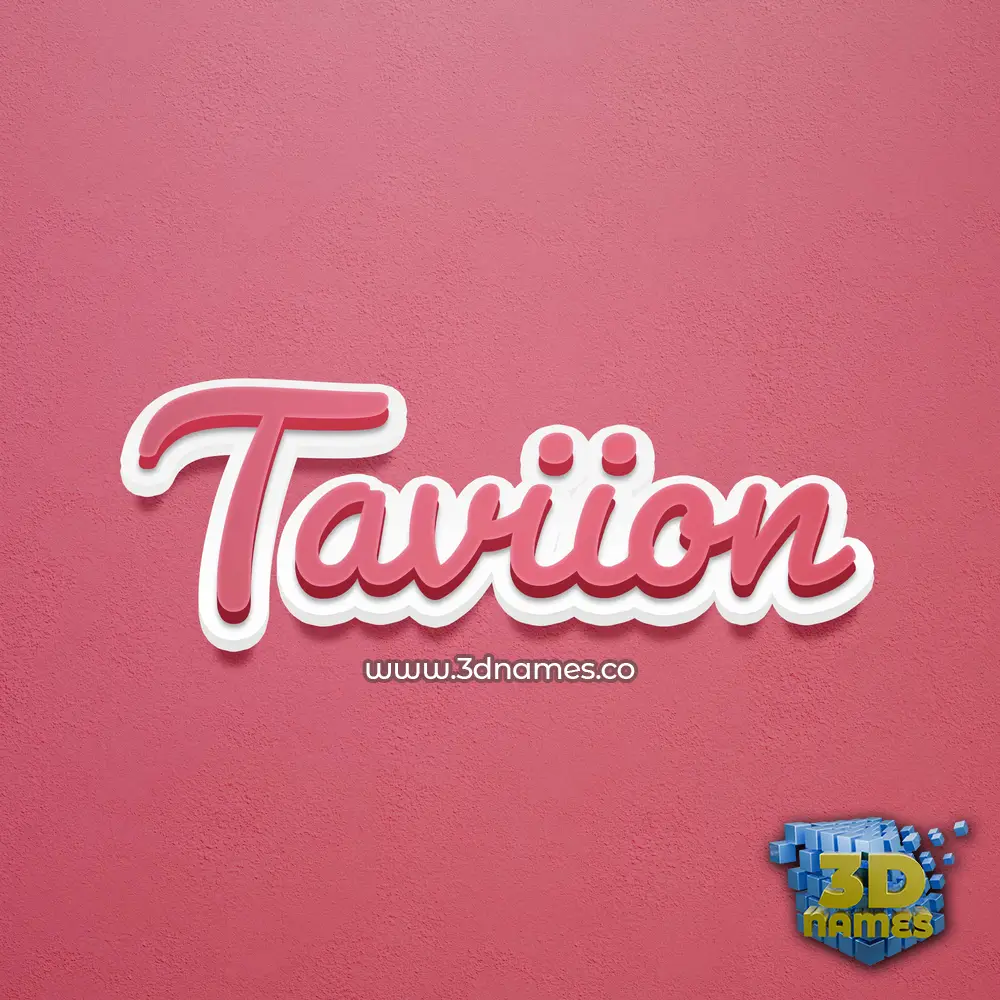 taviion in Red Scribble style - 3D name wallpaper