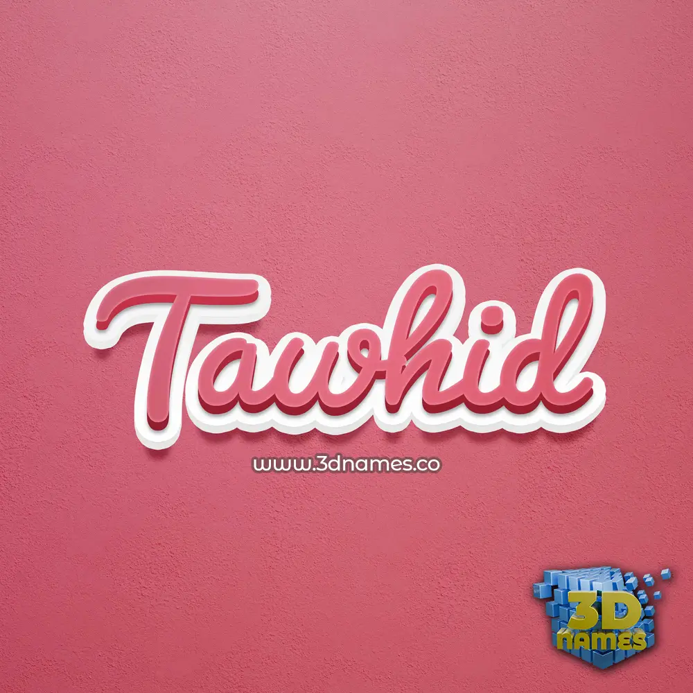 tawhid in Red Scribble style - 3D name wallpaper