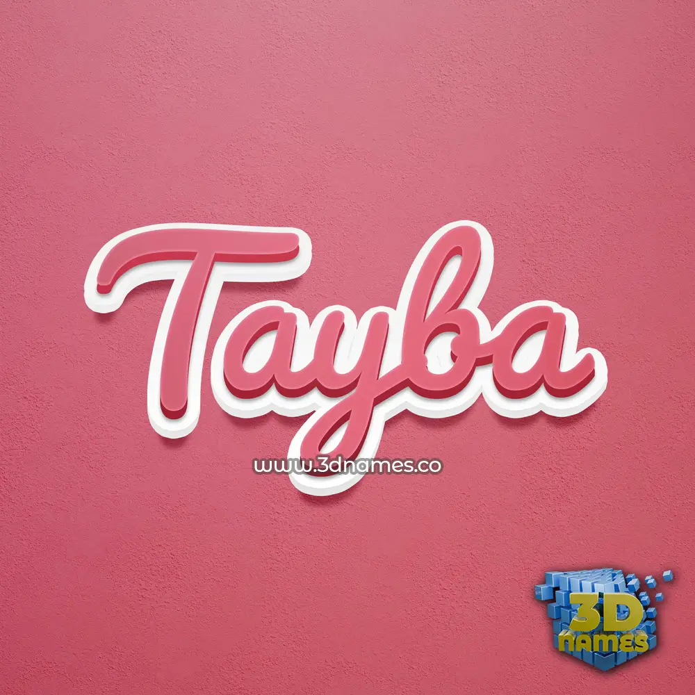 tayba in Red Scribble style - 3D name wallpaper