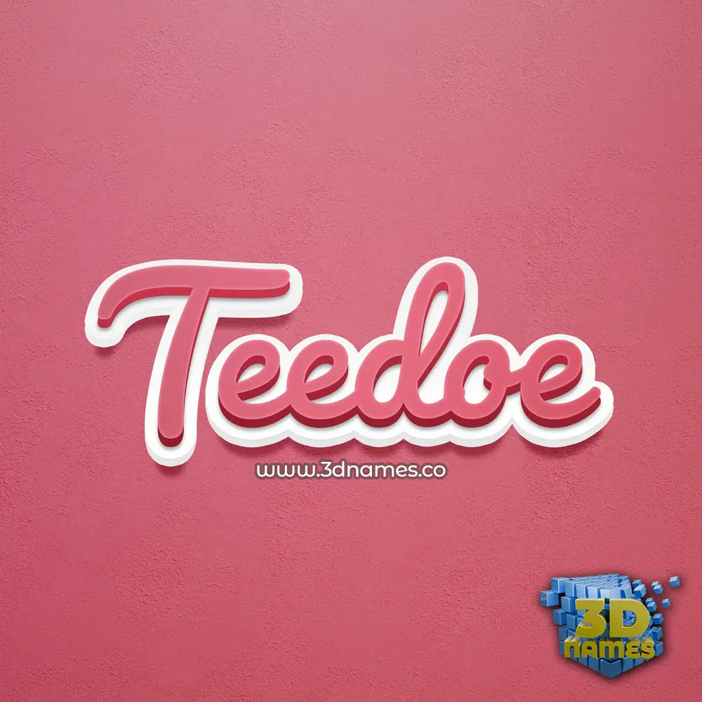 teedoe in Red Scribble style - 3D name wallpaper