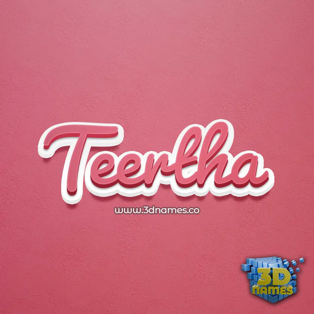teertha in Red Scribble style - 3D name wallpaper