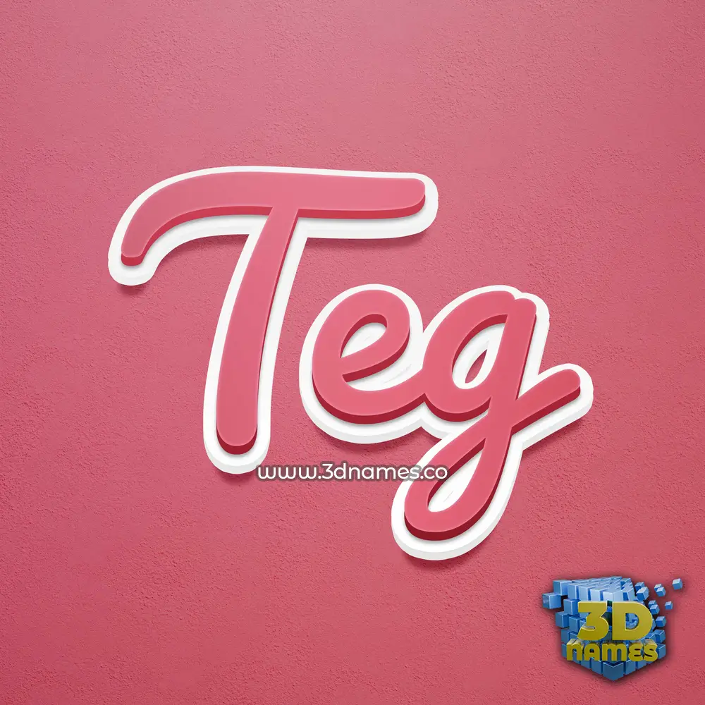 teg in Red Scribble style - 3D name wallpaper