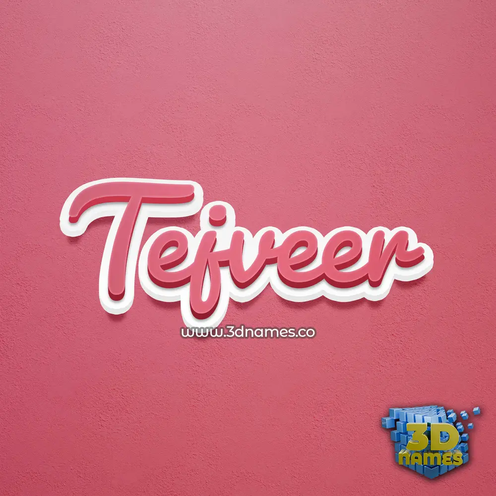 tejveer in Red Scribble style - 3D name wallpaper