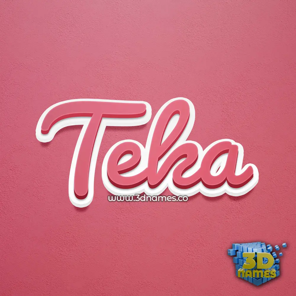 teka in Red Scribble style - 3D name wallpaper