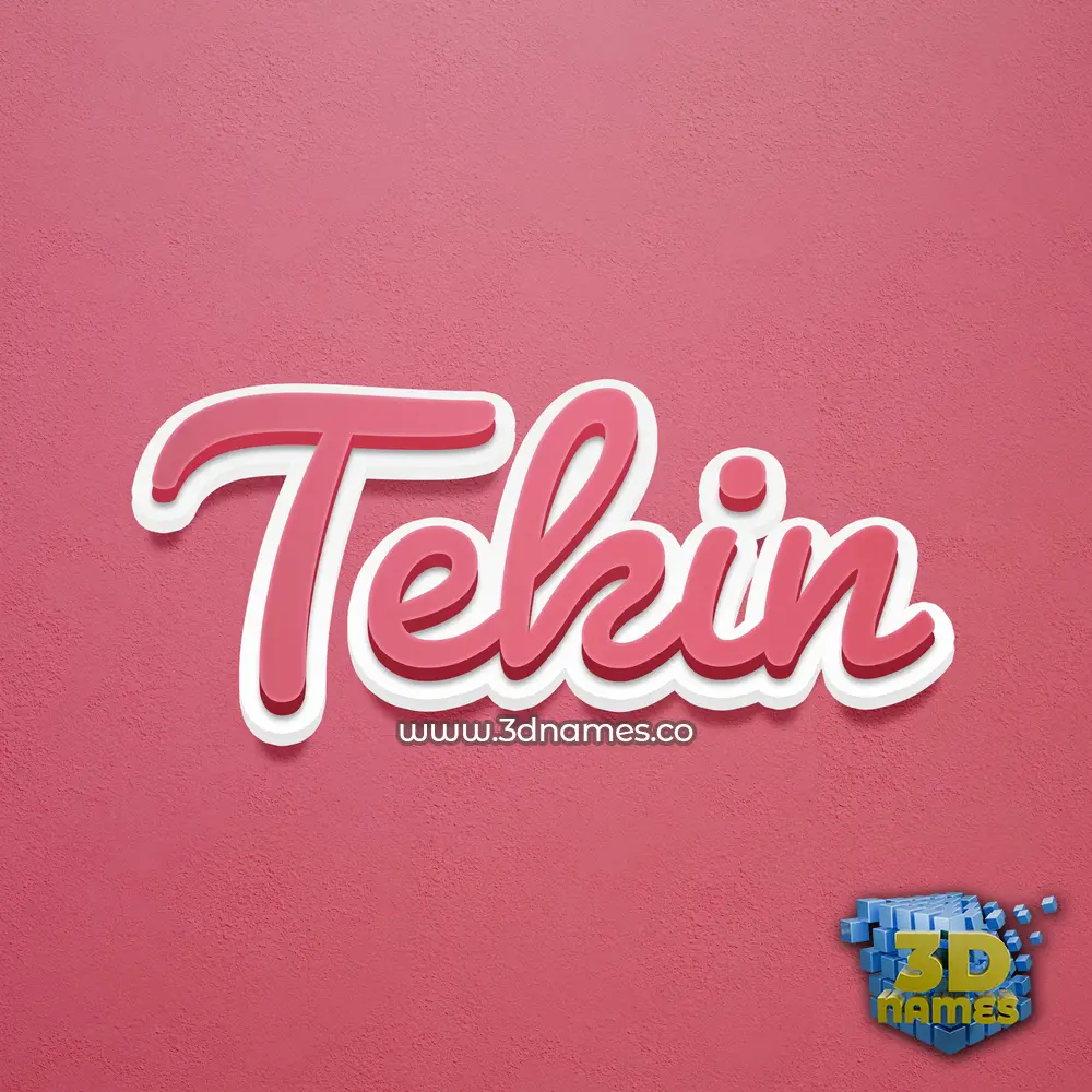 tekin in Red Scribble style - 3D name wallpaper