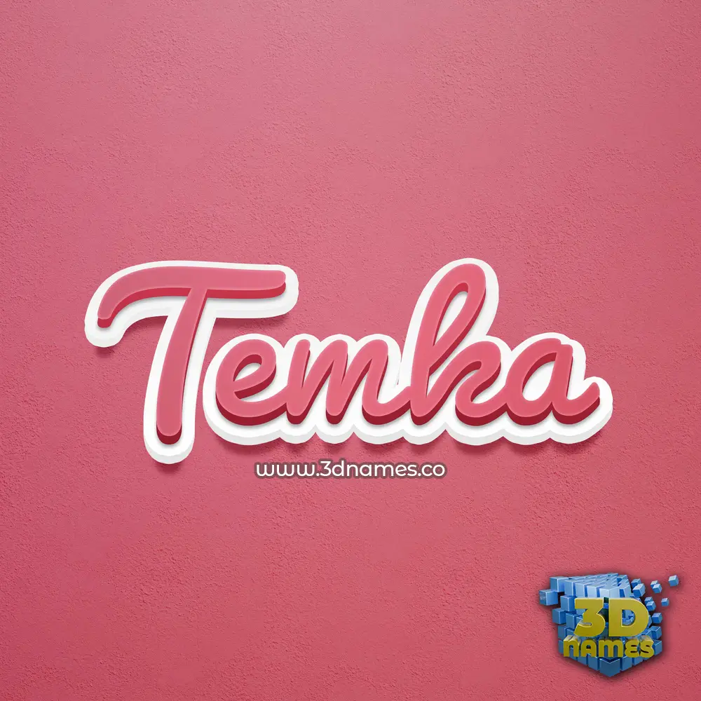 temka in Red Scribble style - 3D name wallpaper