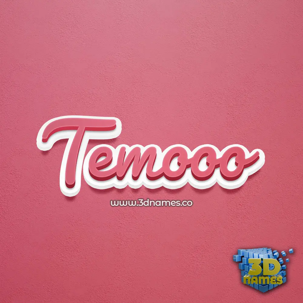 temooo in Red Scribble style - 3D name wallpaper