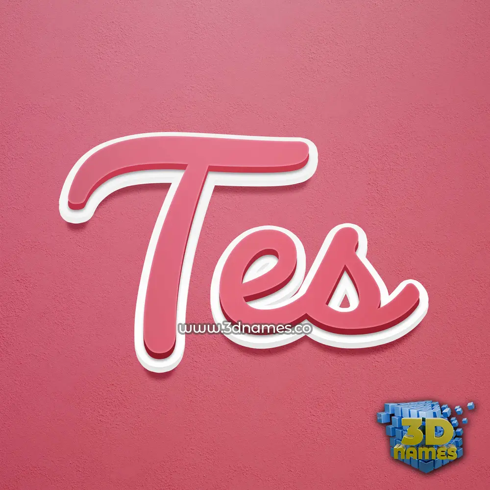 tes in Red Scribble style - 3D name wallpaper tes in Red Scribble style - 3D name wallpaper