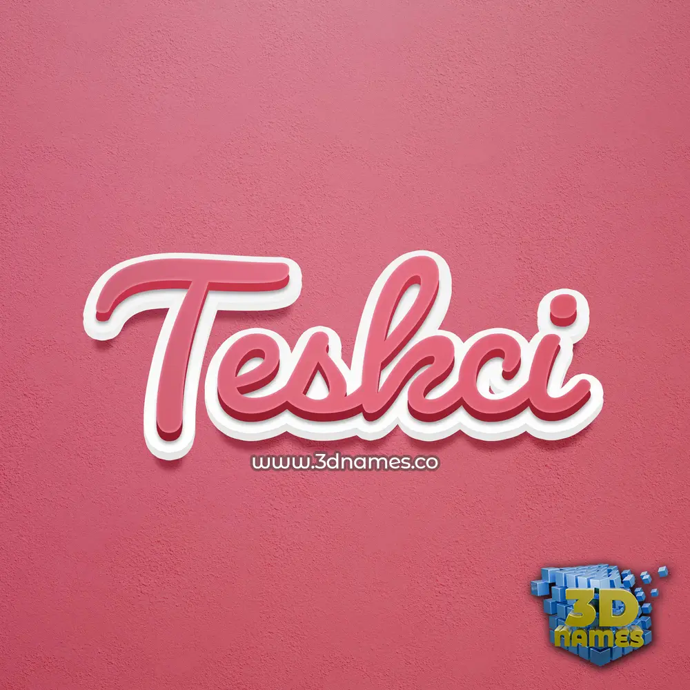 teskci in Red Scribble style - 3D name wallpaper