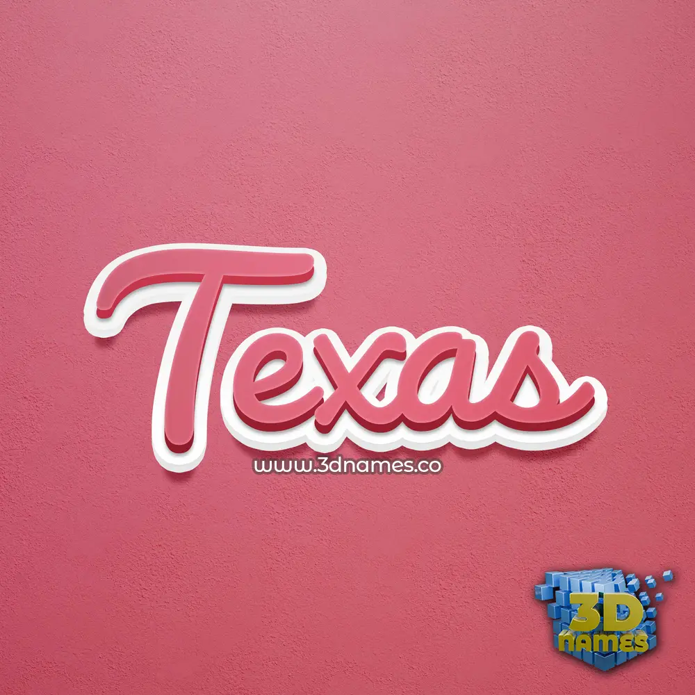 texas in Red Scribble style - 3D name wallpaper