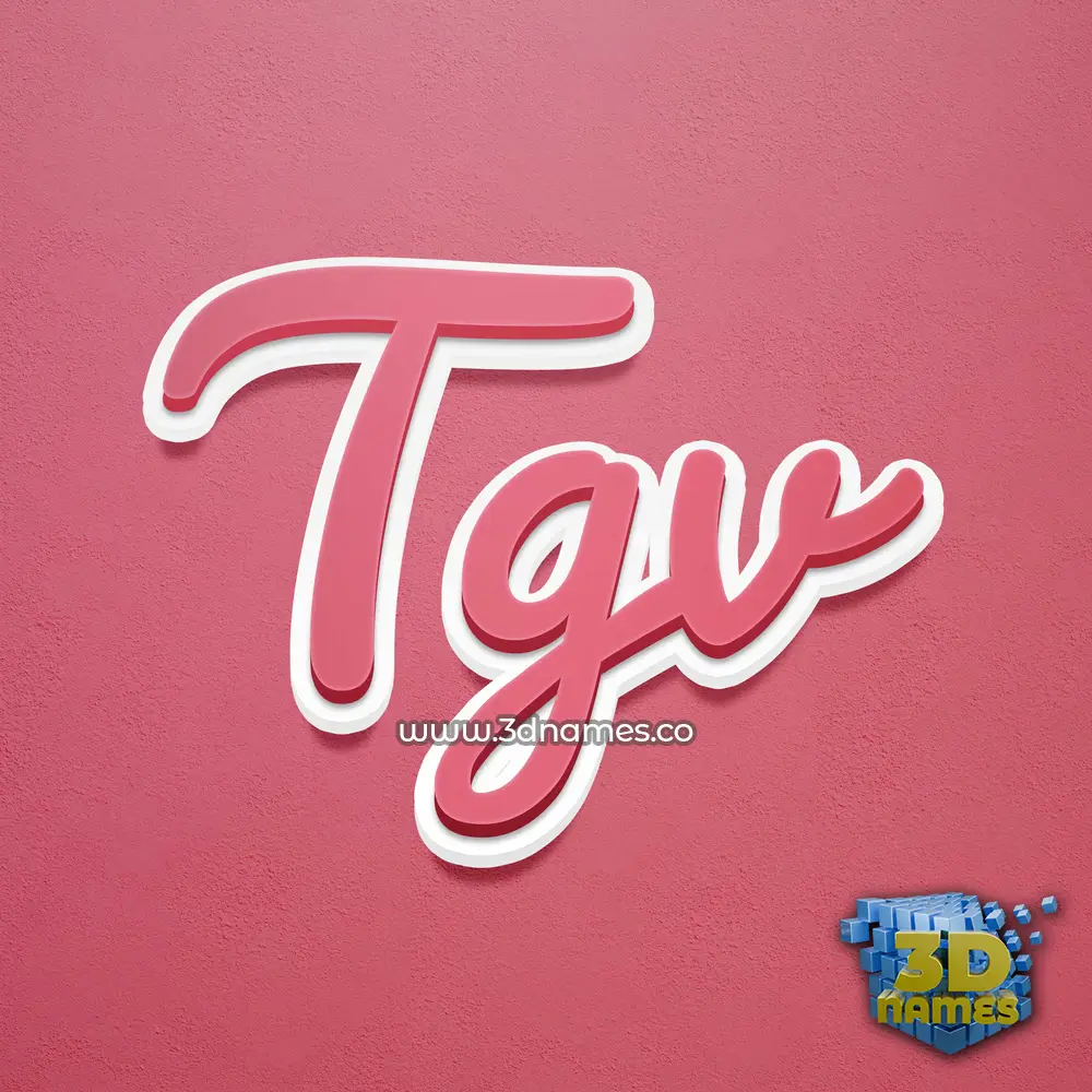 tgv in Red Scribble style - 3D name wallpaper