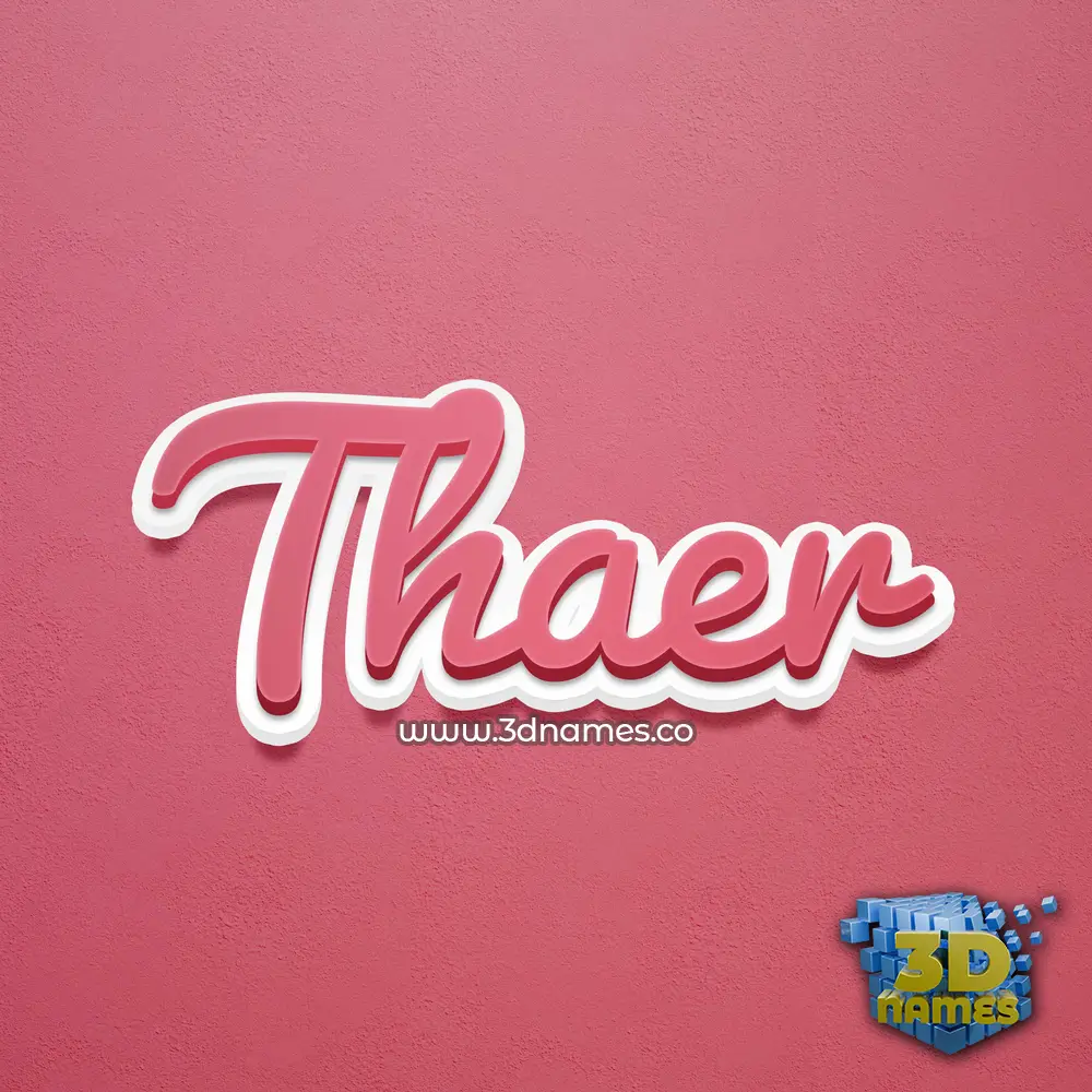 thaer in Red Scribble style - 3D name wallpaper thaer in Red Scribble style - 3D name wallpaper