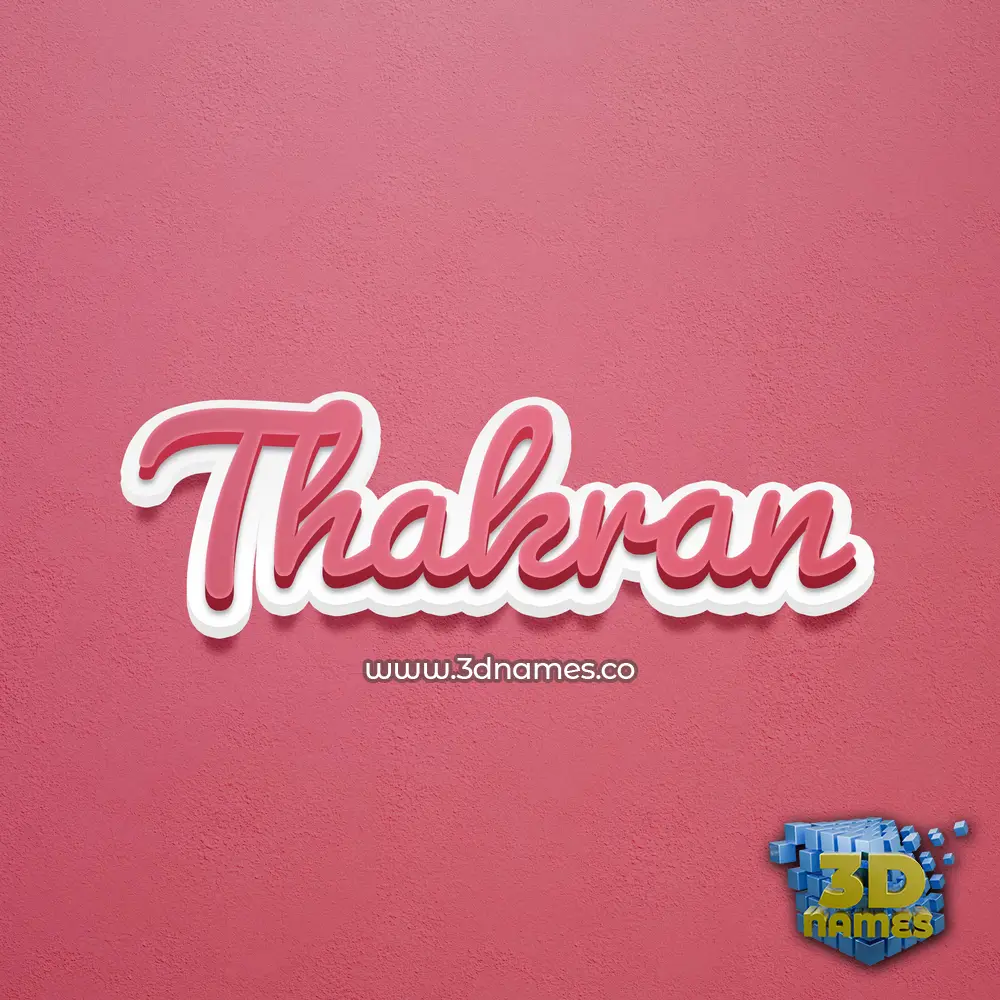thakran in Red Scribble style - 3D name wallpaper