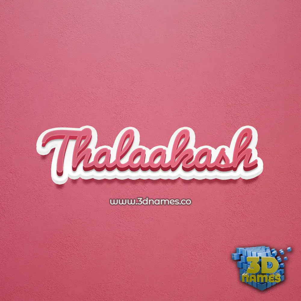 thalaakash in Red Scribble style - 3D name wallpaper