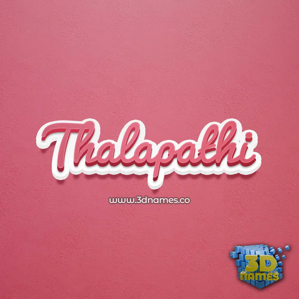 thalapathi in Red Scribble style - 3D name wallpaper