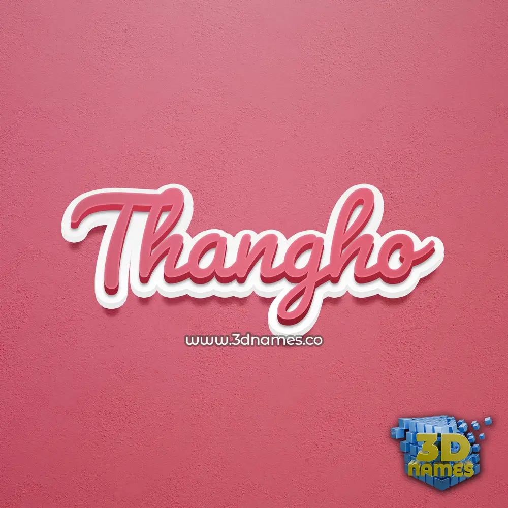 thangho in Red Scribble style - 3D name wallpaper