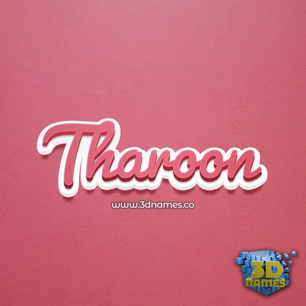 tharoon in Red Scribble style - 3D name wallpaper