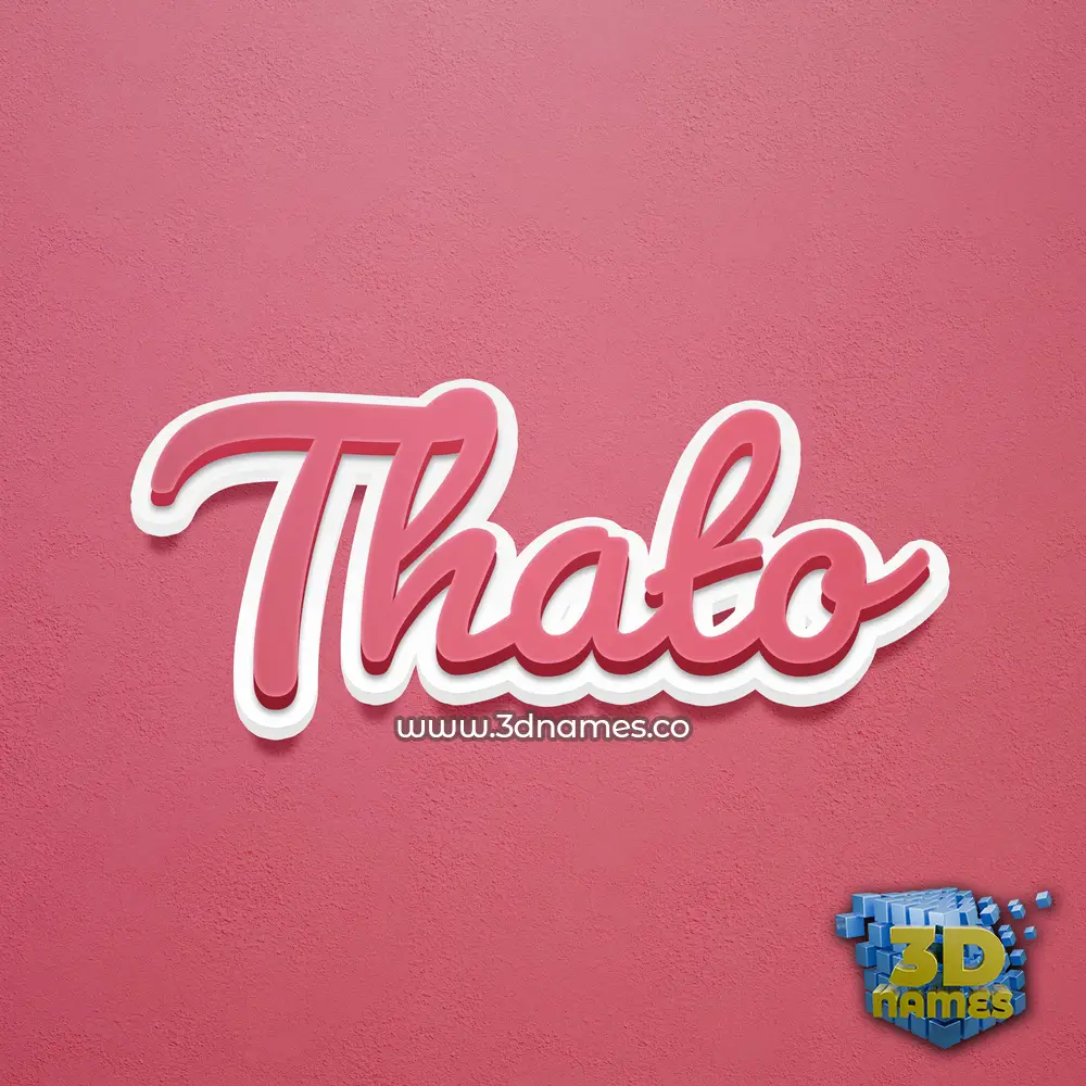 thato in Red Scribble style - 3D name wallpaper