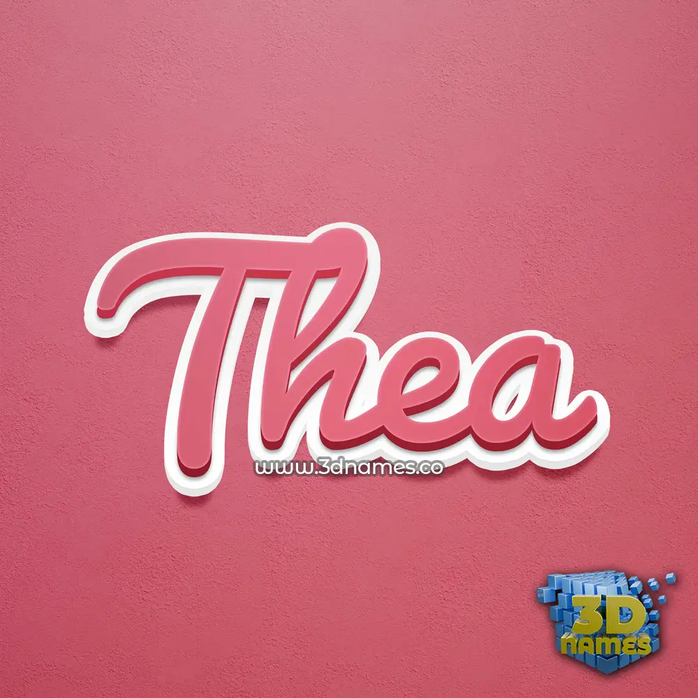 thea in Red Scribble style - 3D name wallpaper