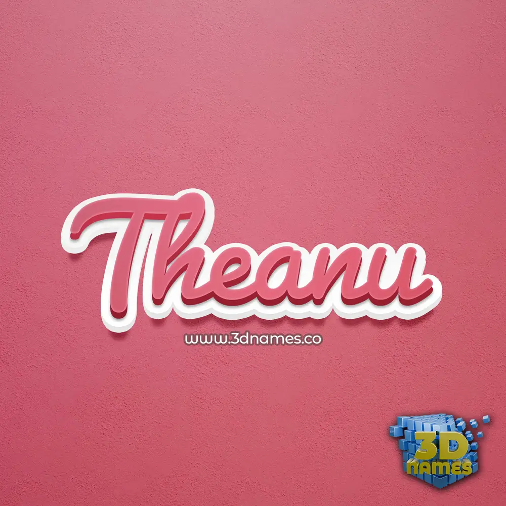 theanu in Red Scribble style - 3D name wallpaper