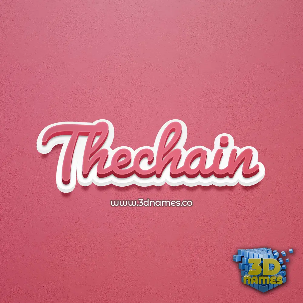 thechain in Red Scribble style - 3D name wallpaper