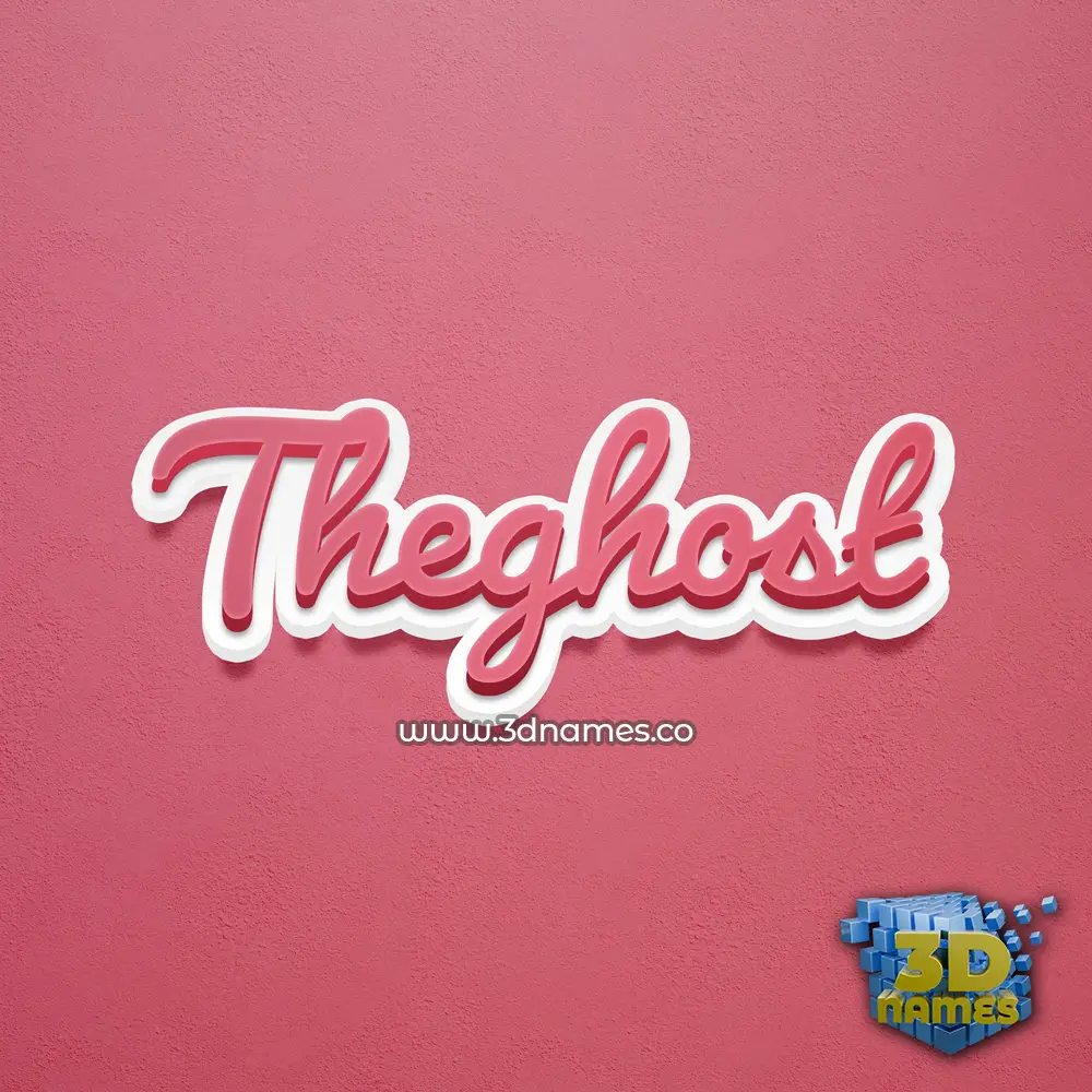 theghost in Red Scribble style - 3D name wallpaper