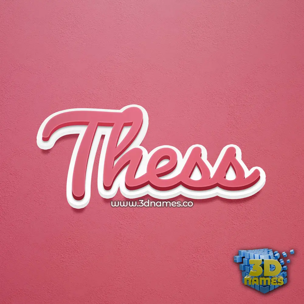thess in Red Scribble style - 3D name wallpaper