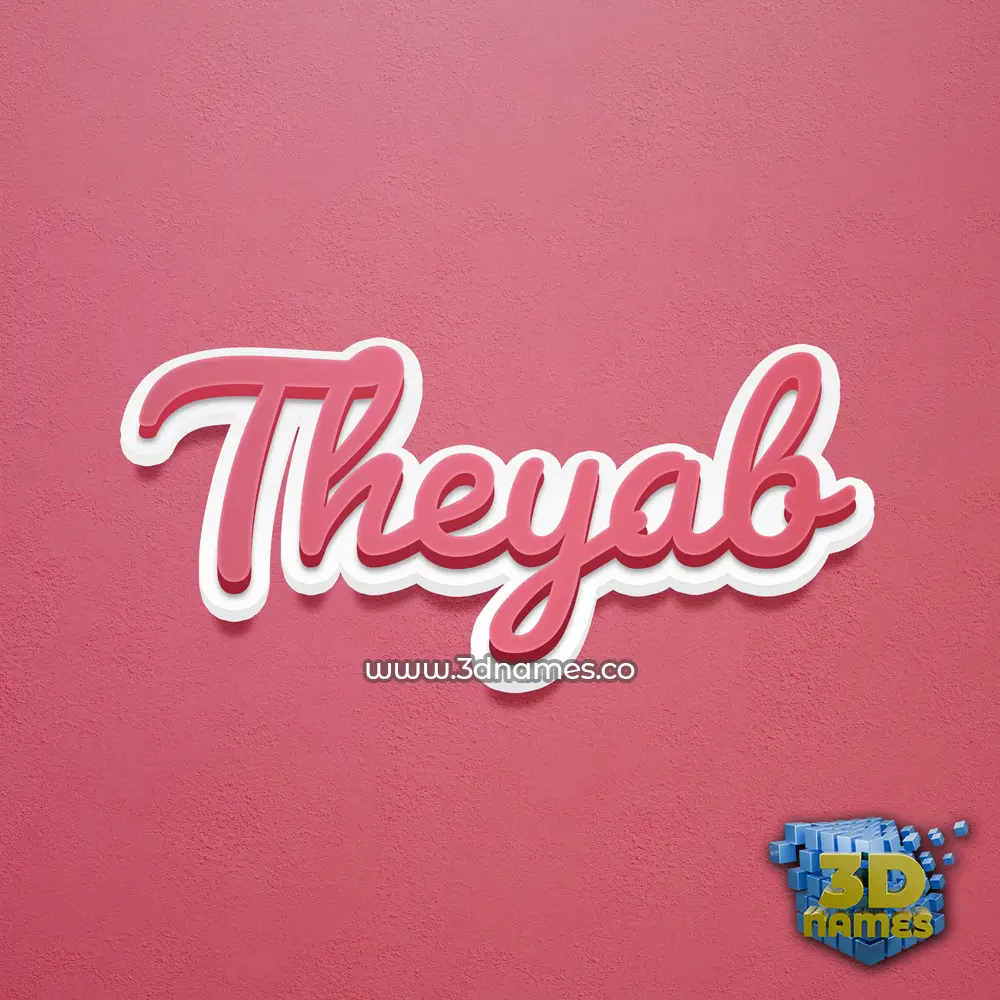 theyab in Red Scribble style - 3D name wallpaper