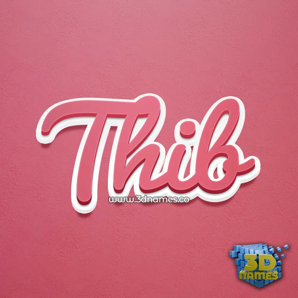 thib in Red Scribble style - 3D name wallpaper thib in Red Scribble style - 3D name wallpaper