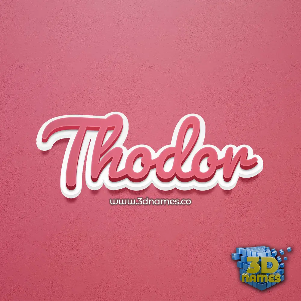 thodor in Red Scribble style - 3D name wallpaper