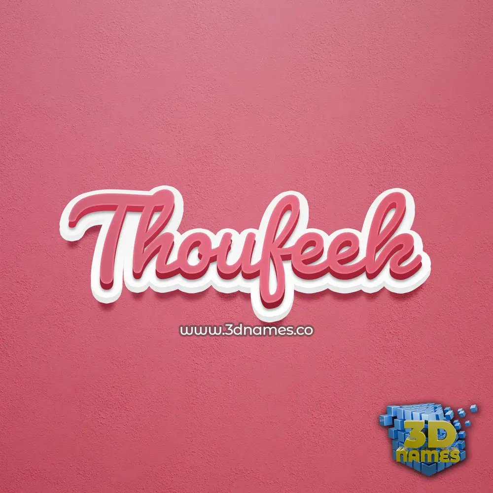 thoufeek in Red Scribble style - 3D name wallpaper thoufeek in Red Scribble style - 3D name wallpaper