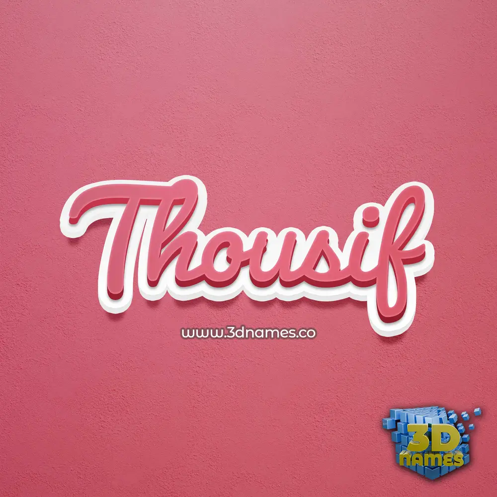 thousif in Red Scribble style - 3D name wallpaper