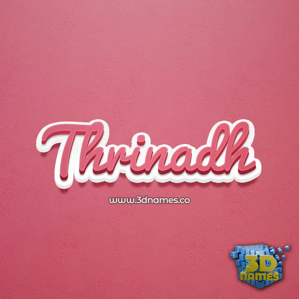 thrinadh in Red Scribble style - 3D name wallpaper