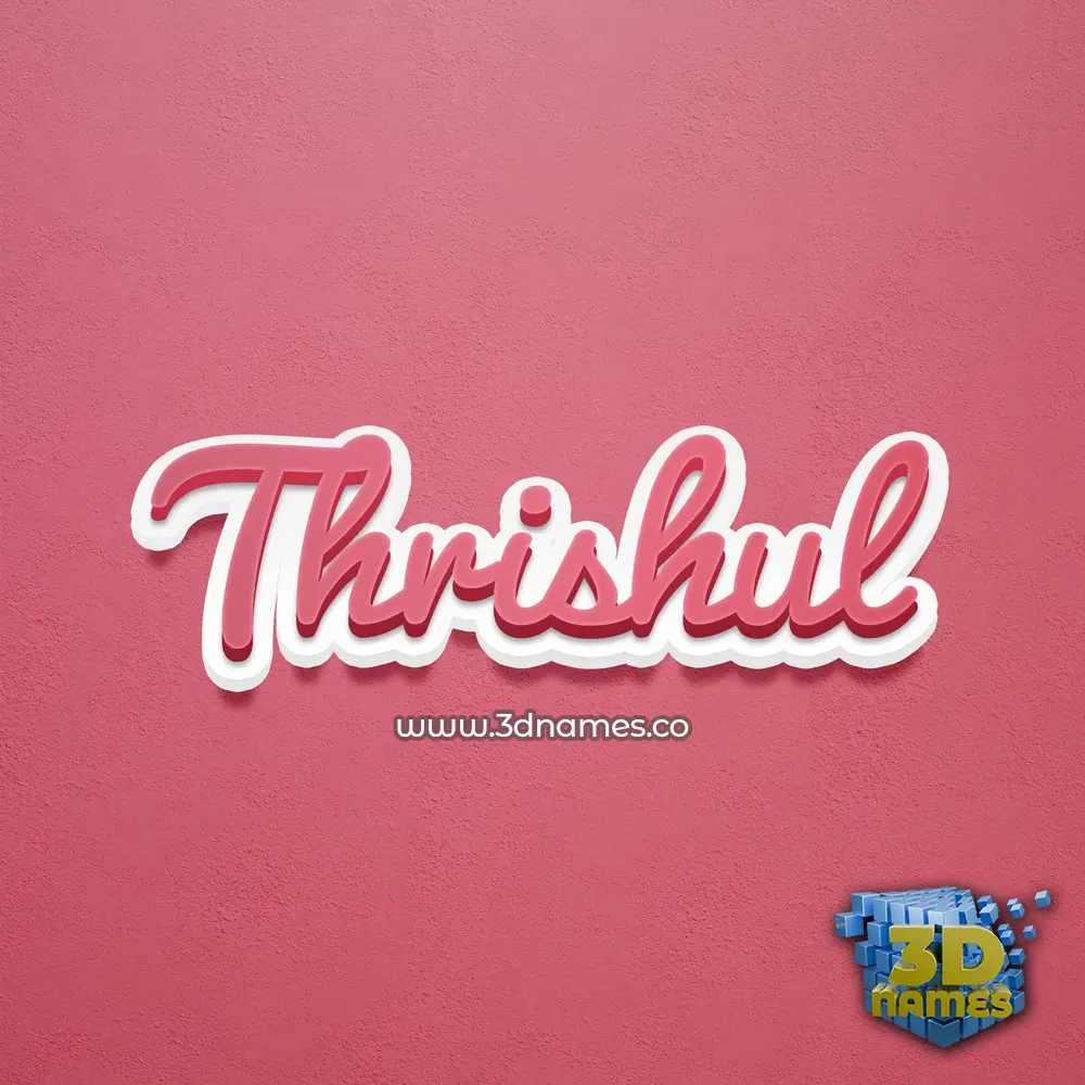 thrishul in Red Scribble style - 3D name wallpaper