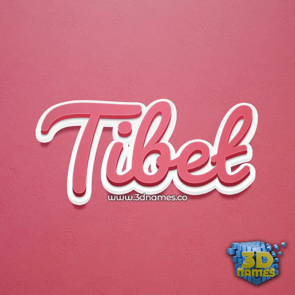 tibet in Red Scribble style - 3D name wallpaper