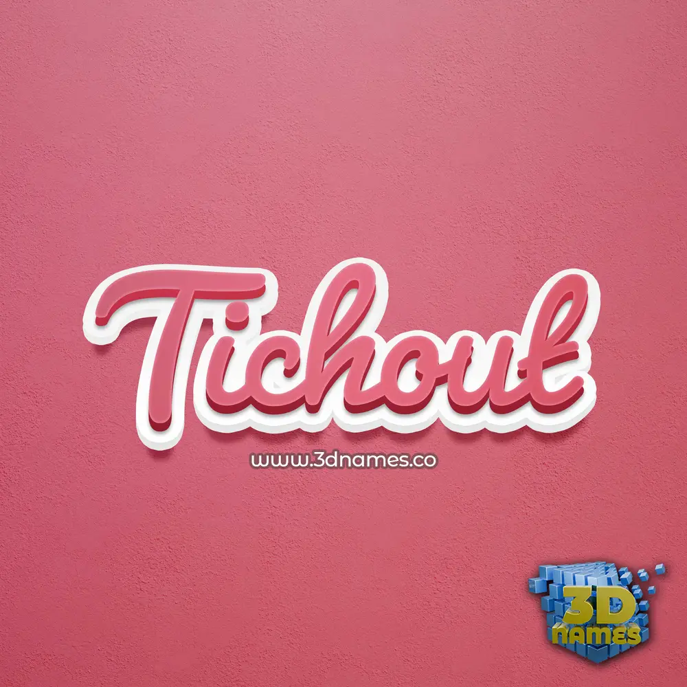 tichout in Red Scribble style - 3D name wallpaper