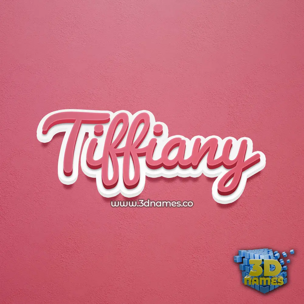 tiffiany in Red Scribble style - 3D name wallpaper
